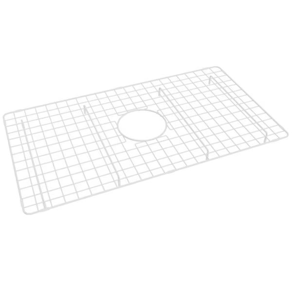 Wire Sink Grid For Um3018 Kitchen Sink With Center Drain Hole In White, Rohl, Mfr#: WSGUM3018WH
